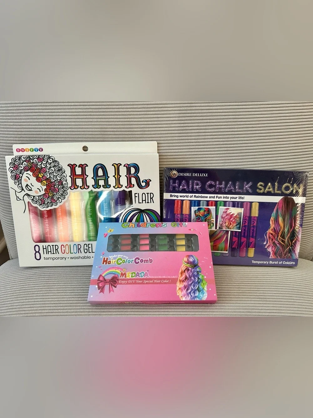 NEW temporary, washable kids' hair color gel/chalk (bundle of 3)
